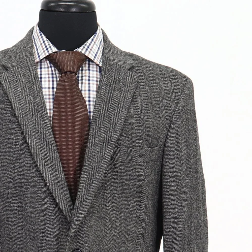 Tommy Hilfiger 42R Gray HB 2-Button Sport Coat Blazer Jacket G238